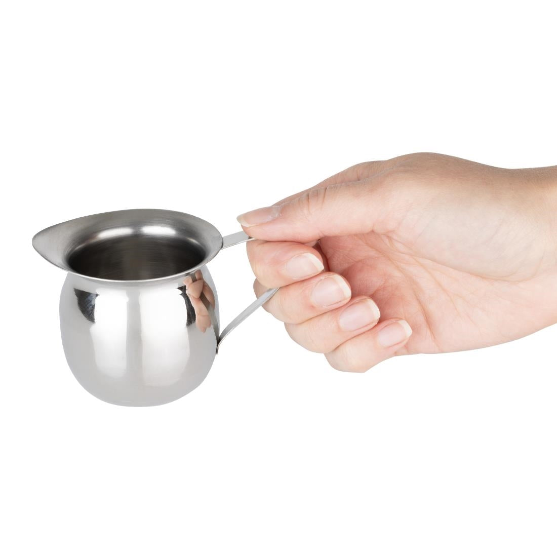 Olympia Stainless Steel Mini Milk Jug 120ml (6 Pack) (120ml | Pack Quantity: 6) • PAS-HY118