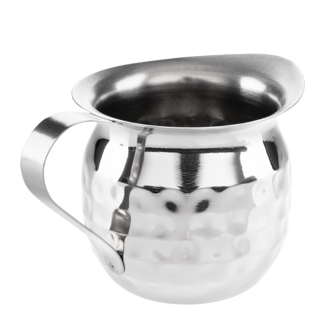 Olympia Hammered Stainless Steel Mini Milk Jug 120ml (6 Pack) (120ml | Pack Quantity: 6) • PAS-HY119