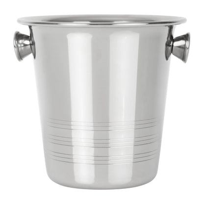 Olympia Ice Bucket with Handles and Etch Detail Stainless Steel 1050ml • PAS-HY121