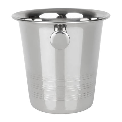 Olympia Ice Bucket with Handles and Etch Detail Stainless Steel 1050ml • PAS-HY121