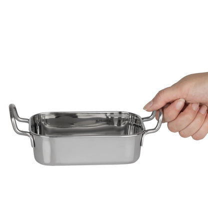 Olympia Table Presentation Rectangular Dish Stainless Steel 140x90mm (140(L)x90(W)x43(H)mm) • PAS-HY122