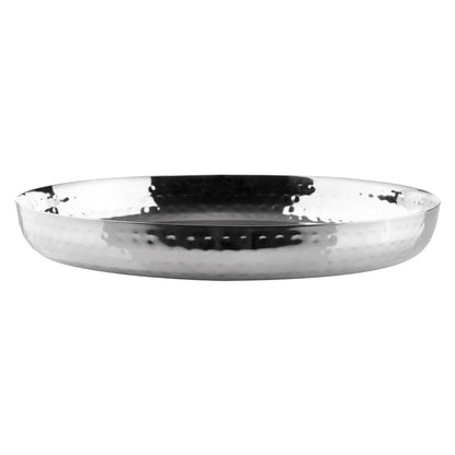 Olympia Hammered Stainless Steel Round Tray 260x35mm • PAS-HY124