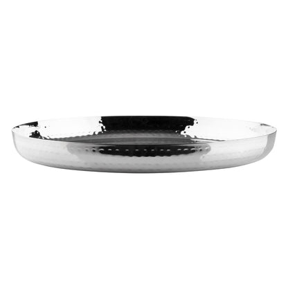Olympia Hammered Stainless Steel Round Tray 320x35mm (320(Ø)x35(H)mm) • PAS-HY125