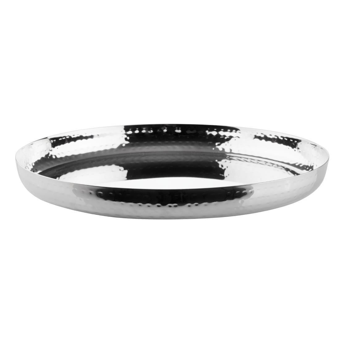 Olympia Hammered Stainless Steel Round Tray 320x35mm (320(Ø)x35(H)mm) • PAS-HY125
