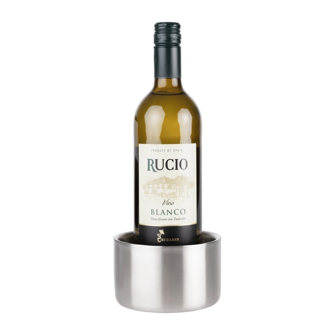 Olympia Double Wall Stainless Steel Wine and Champagne Coaster (116(Ø)x70(H)mm) • PAS-HY127