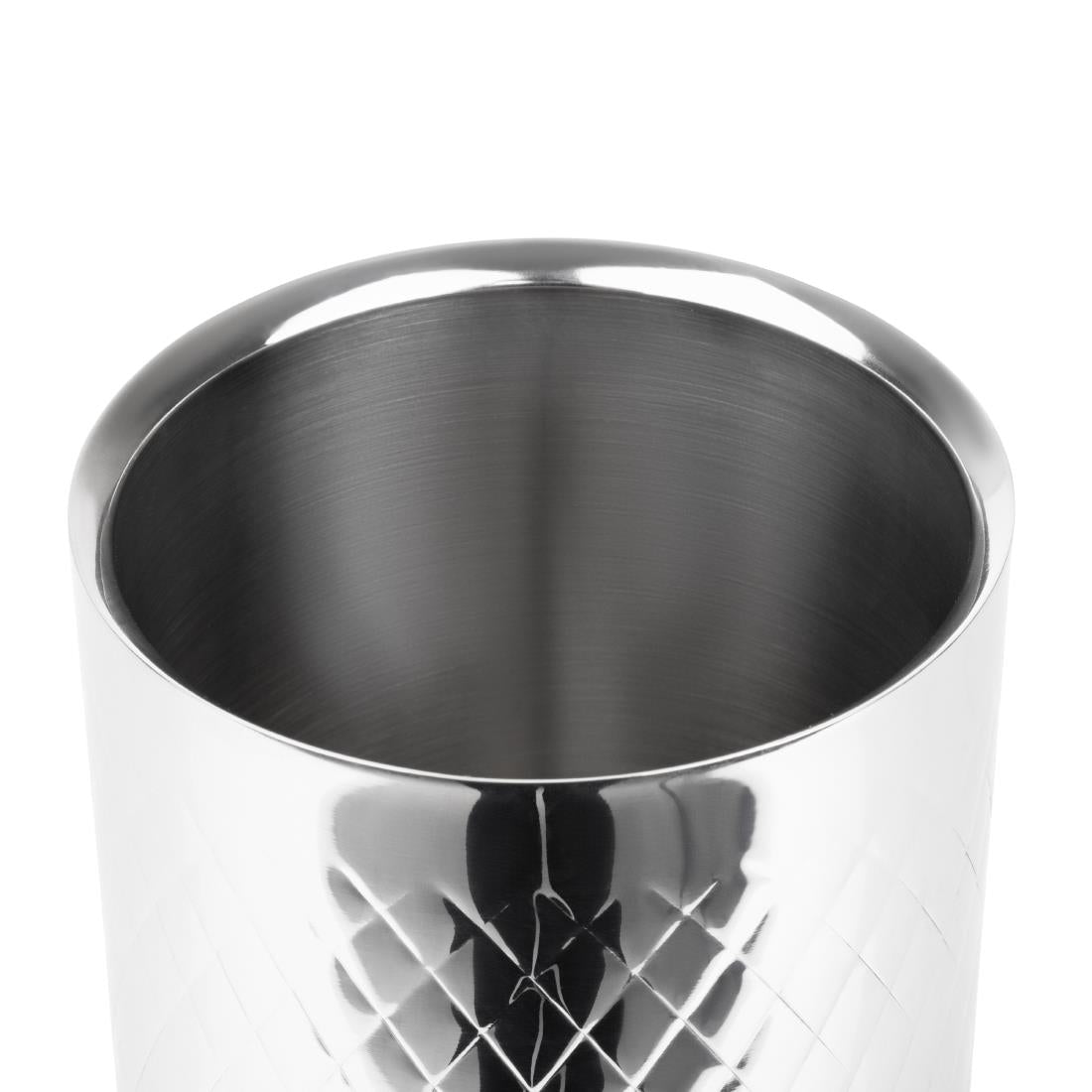 Olympia Geo Double Wall Wine Cooler Stainless Steel (115(Ø)x200(H)mm | Fits standard bottles up to 750ml) • PAS-HY133