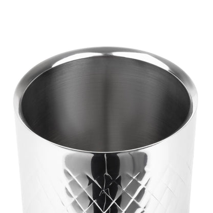 Olympia Geo Double Wall Wine Cooler Stainless Steel (115(Ø)x200(H)mm | Fits standard bottles up to 750ml) • PAS-HY133