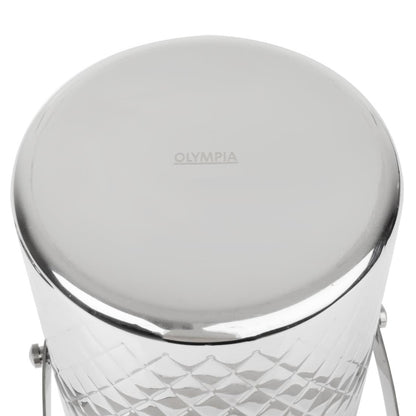 Olympia Geo Double Wall Ice Bucket Stainless Steel 1950ml (1950ml | 170(L)x150(W)x165(H)mm) • PAS-HY134