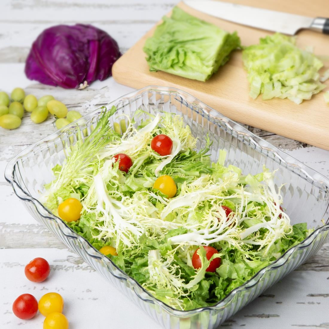 Olympia Kristallon Large Salad Crock - Clear (4.25Ltr | Material: SAN | Size: 333(L)x265(W)x82(H)mm) • PAS-HY135