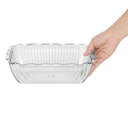 Olympia Kristallon Medium Salad Crock - Clear (2Ltr | Material: SAN | Size: 262(L)x173(W)x81(H)mm) • PAS-HY136