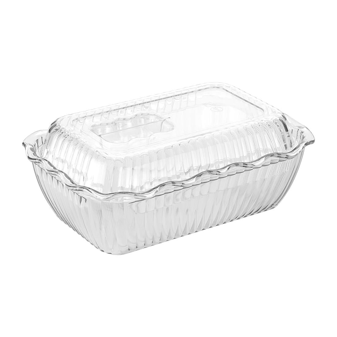 Olympia Kristallon Medium Salad Crock - Clear (2Ltr | Material: SAN | Size: 262(L)x173(W)x81(H)mm) • PAS-HY136