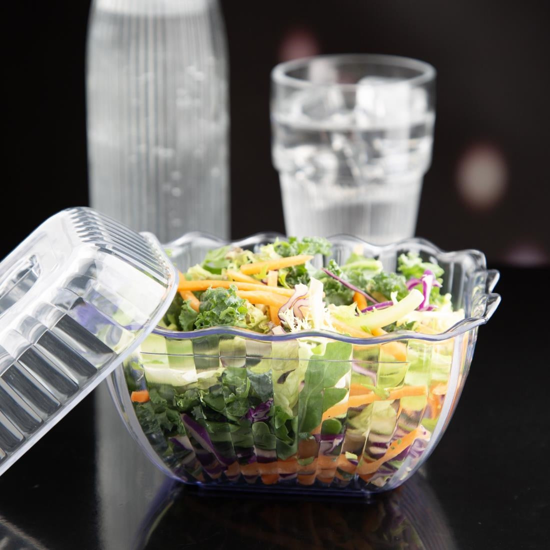 Olympia Kristallon Small Salad Crock Clear (750ml | Material: SAN | Size: 165(L)x134(W)x81(H)mm) • PAS-HY137