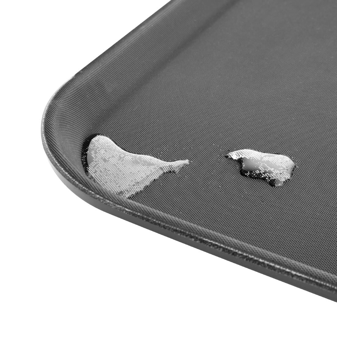 Olympia Kristallon Anti-Slip Fibreglass Rectangular Tray Black - 405x560mm (560(L)x405(W)x27(H)mm | Material: Fibreglass) • PAS-HY138