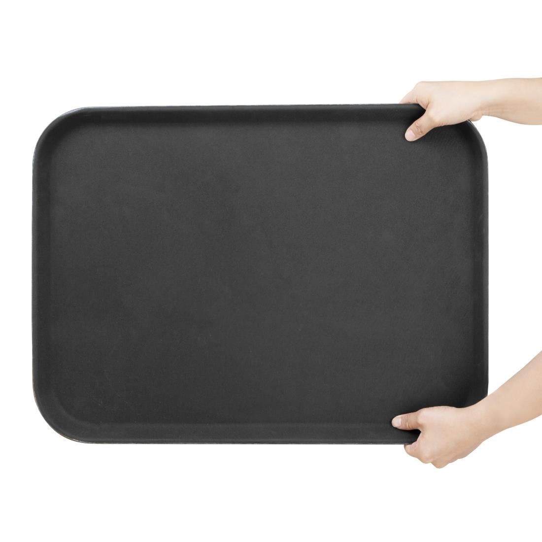 Olympia Kristallon Anti-Slip Fibreglass Rectangular Tray Black - 405x560mm (560(L)x405(W)x27(H)mm | Material: Fibreglass) • PAS-HY138