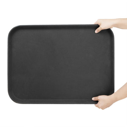 Olympia Kristallon Anti-Slip Fibreglass Rectangular Tray Black - 405x560mm (560(L)x405(W)x27(H)mm | Material: Fibreglass) • PAS-HY138