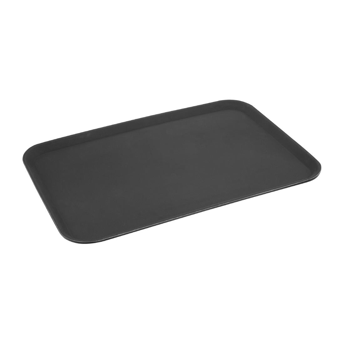Olympia Kristallon Anti-Slip Fibreglass Rectangular Tray Black - 455x655mm (655(L)x455(W)x27(H)mm | Material: Fibreglass) • PAS-HY139