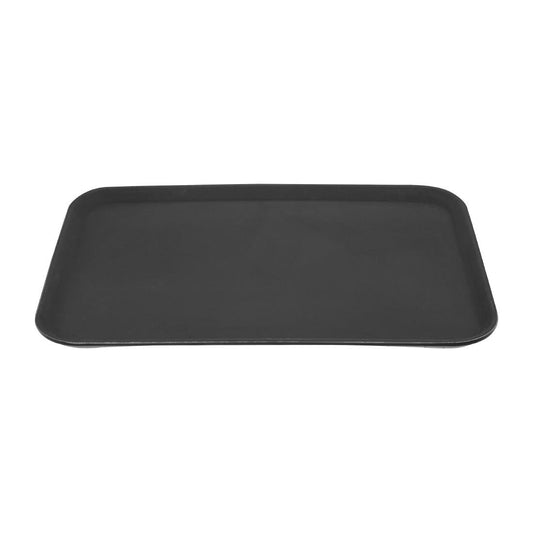 Olympia Kristallon Anti-Slip Fibreglass Rectangular Tray Black - 455x655mm (655(L)x455(W)x27(H)mm | Material: Fibreglass) • PAS-HY139