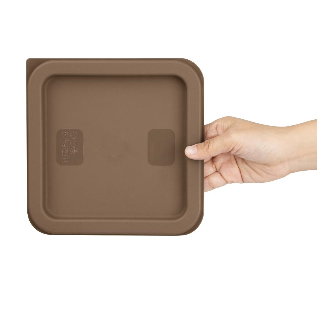 Hygiplas Square Brown Lid to Fit 1.5/3.5Ltr Containers • PAS-HY422