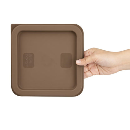 Hygiplas Square Brown Lid to Fit 1.5/3.5Ltr Containers • PAS-HY422