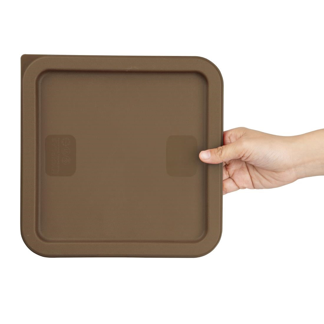 Hygiplas Square Brown Lid to Fit 5.5/7Ltr Containers • PAS-HY423
