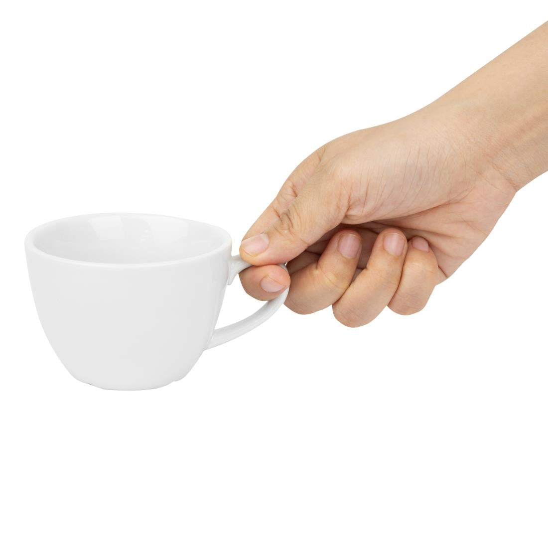 Olympia Whiteware Flat White Cup - 170ml (12 Pack) (170ml | Fully Vitrified Porcelain |Pack of 12) • PAS-HY539