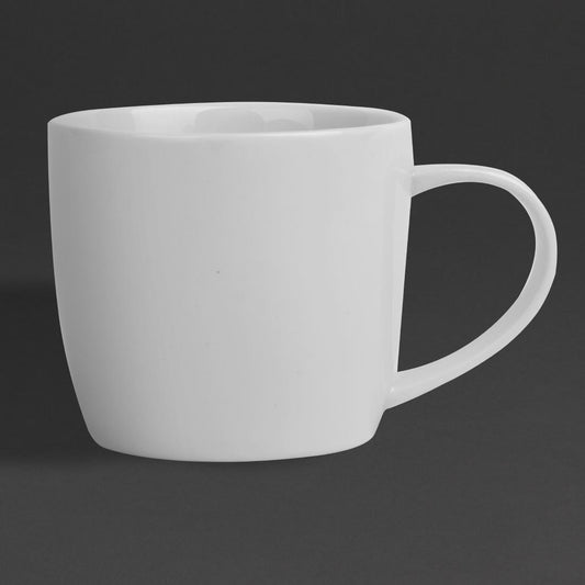 Olympia Whiteware Low Mug - 220ml (12 Pack) (220ml | Fully Vitrified Porcelain | Pack of 12) • PAS-HY540