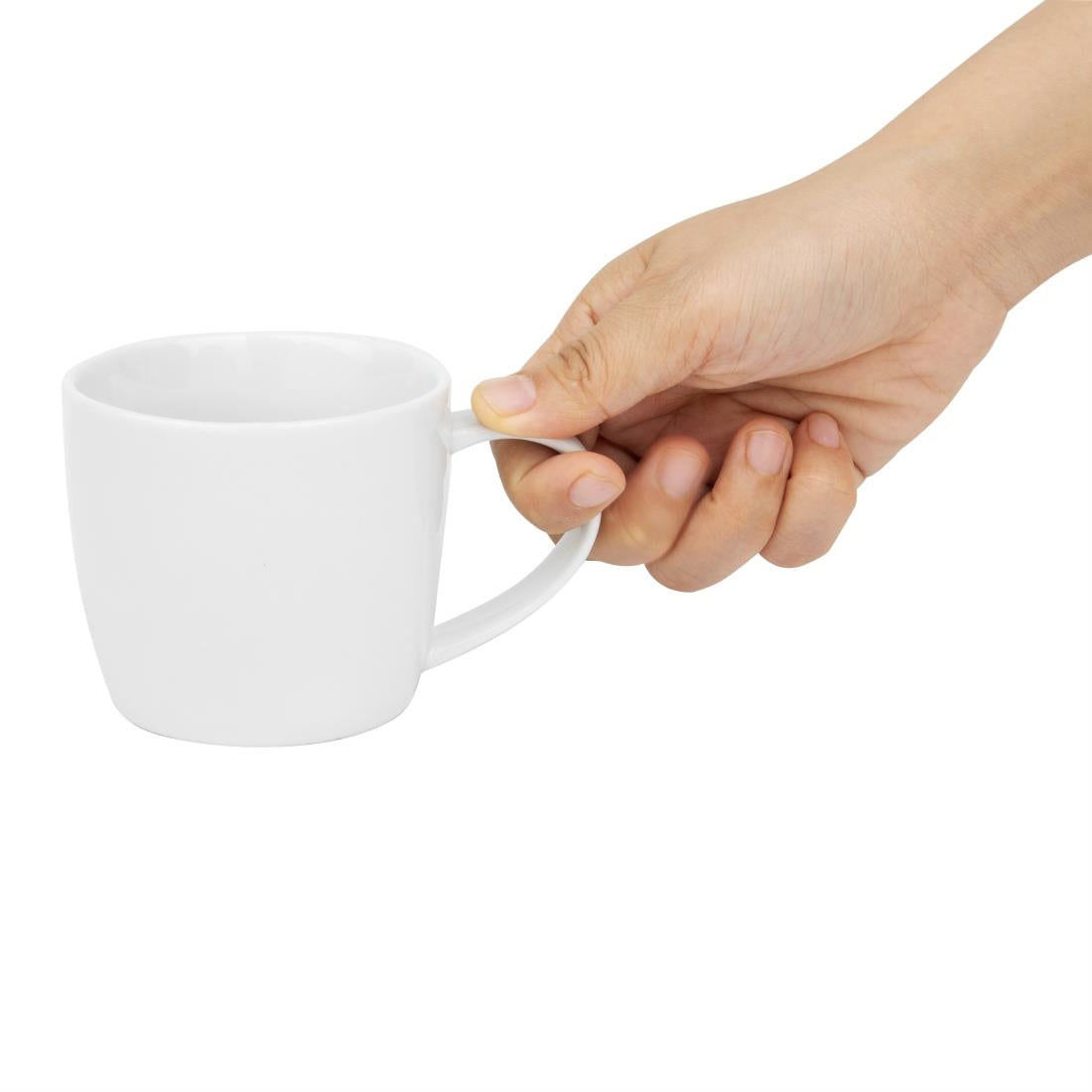 Olympia Whiteware Low Mug - 220ml (12 Pack) (220ml | Fully Vitrified Porcelain | Pack of 12) • PAS-HY540