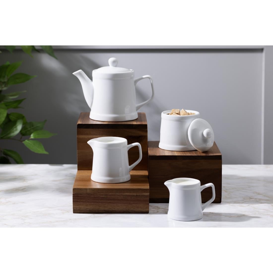 Olympia Whiteware Pier Jug - 120ml (6 Pack) (120ml | Fully Vitrified Porcelain | Pack Quantity: 6) • PAS-HY545