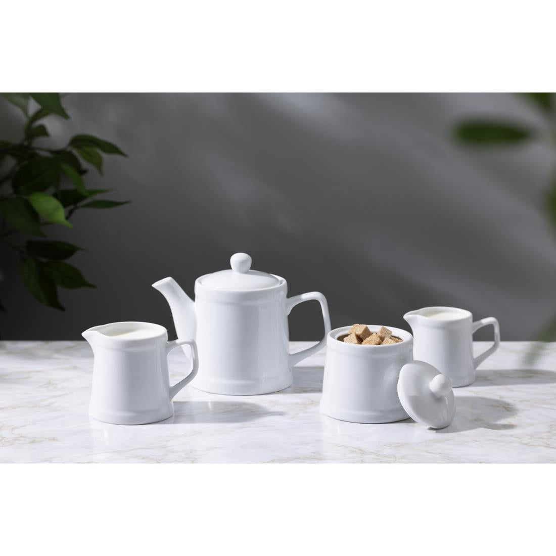 Olympia Whiteware Pier Jug - 200ml (6 Pack) (200ml | Fully Vitrified Porcelain | Pack Quantity: 6) • PAS-HY546