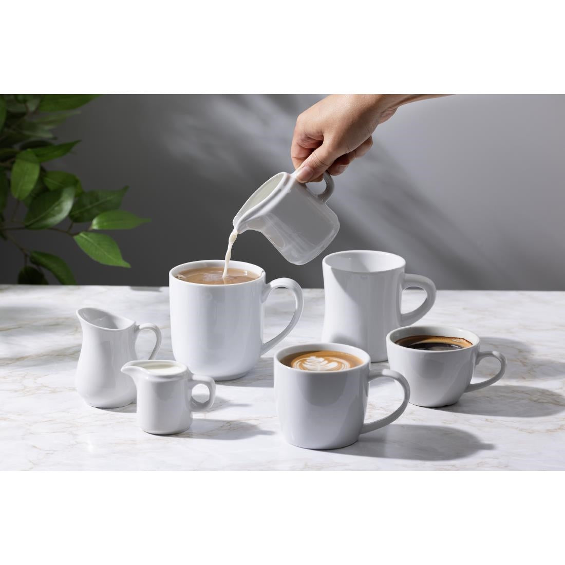 Olympia Whiteware Handled Jug - 130ml (Box 12) • PAS-HY544