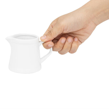 Olympia Whiteware Pier Jug - 120ml (6 Pack) (120ml | Fully Vitrified Porcelain | Pack Quantity: 6) • PAS-HY545