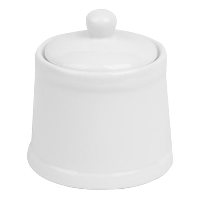 Olympia Whiteware Pier Sugar Bowl with Lid - 250ml (6 Pack) (250ml | Fully vitrified porcelain | Pack quantity: 6) • PAS-HY547