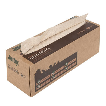 Jantex Green 100% Recycled 1ply Hand Towel 100 Sheets (36 Pack) (1ply Construction | 100 Sheets | Pack Quantity: 36) • PAS-HY595