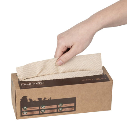 Jantex Green 100% Recycled 1ply Hand Towel 100 Sheets (36 Pack) (1ply Construction | 100 Sheets | Pack Quantity: 36) • PAS-HY595