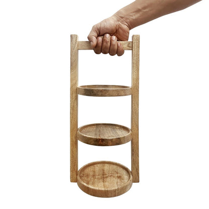Olympia 3-Tier Stand Mango Wood for 150mm Plates (198(Ø)x300(H)mm | Material: mango wood) • PAS-HY750