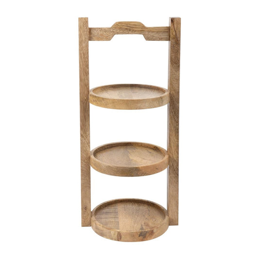 "Olympia 3-Tier Stand Mango Wood for 150mm Plates" (198(Ø)x300(H)mm | Material: mango wood) • PAS-HY750