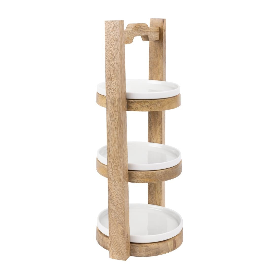 Olympia 3-Tier Stand Mango Wood for 150mm Plates (198(Ø)x300(H)mm | Material: mango wood) • PAS-HY750