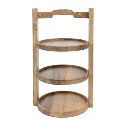Olympia 3-Tier Stand Mango Wood for 200mm Plates (258(Ø)x305(H)mm | Material: mango wood) • PAS-HY751