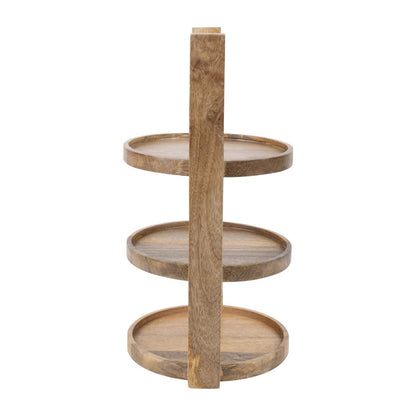 Olympia 3-Tier Stand Mango Wood for 200mm Plates (258(Ø)x305(H)mm | Material: mango wood) • PAS-HY751