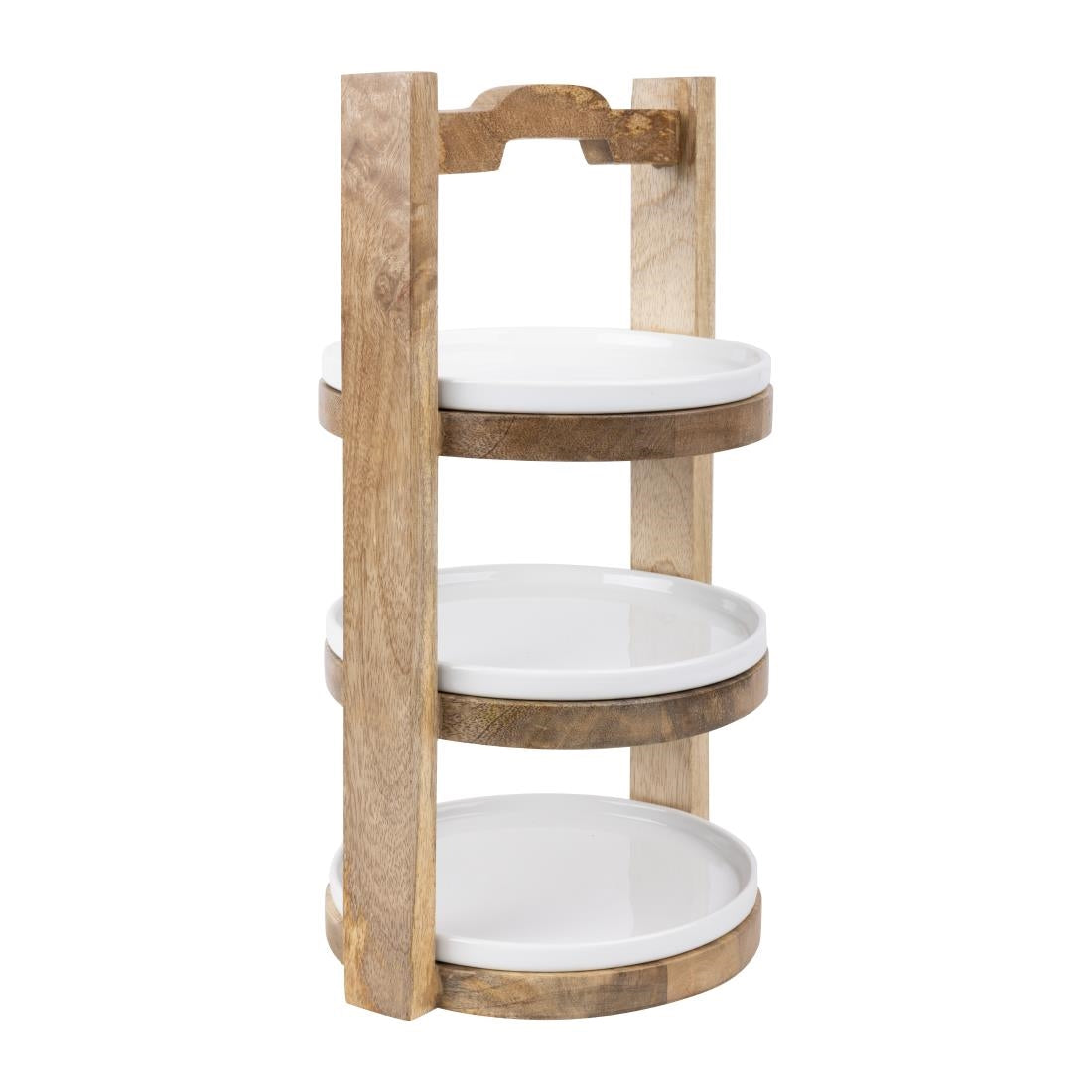 Olympia 3-Tier Stand Mango Wood for 200mm Plates (258(Ø)x305(H)mm | Material: mango wood) • PAS-HY751