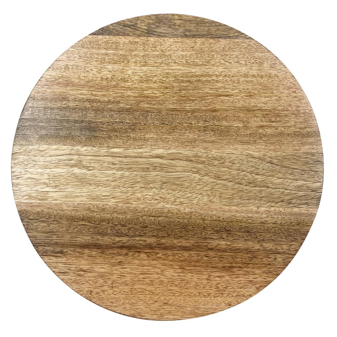 Olympia Round Display Stand Mango Wood with Metal Legs 300x80mm (300(Ø)x80(H)mm | Material: Mango Wood) • PAS-HY752