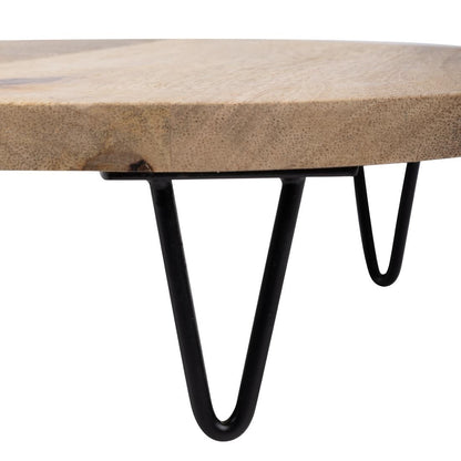 Olympia Round Handled Display Stand Mango Wood with Metal Legs 350x250x80mm (350(L)x250(W)x80(H)mm | Material: mango wood) • PAS-HY755