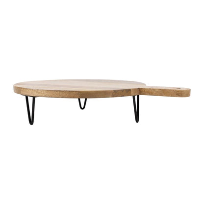 Olympia Round Handled Display Stand Mango Wood with Metal Legs 400x300x80mm (400(L)x300(W)x80(H)mm. Material: Mango wood) • PAS-HY754