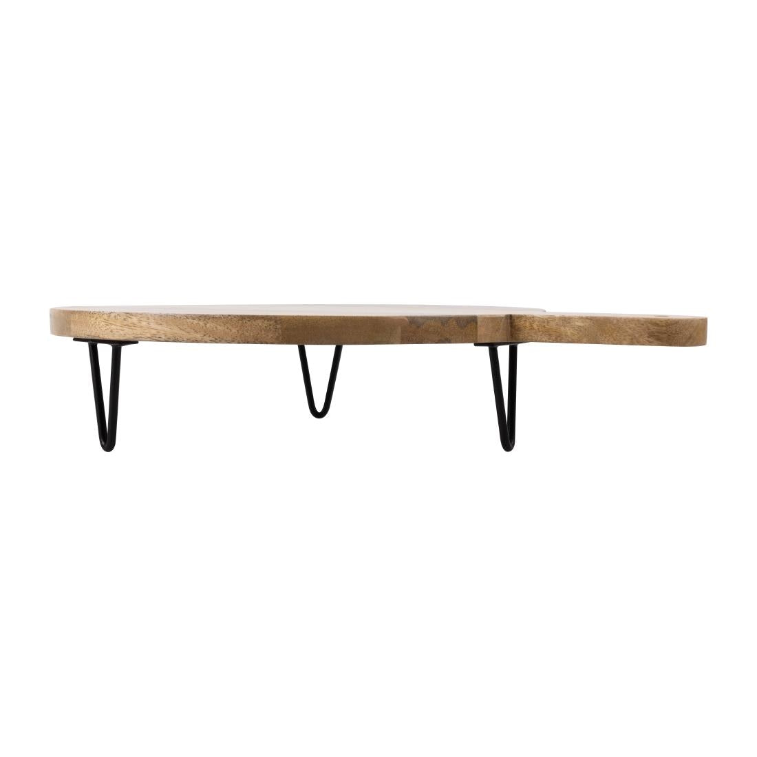 Olympia Round Handled Display Stand Mango Wood with Metal Legs 400x300x80mm (400(L)x300(W)x80(H)mm. Material: Mango wood) • PAS-HY754