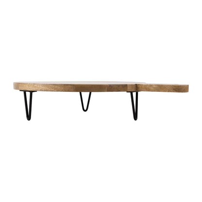 Olympia Round Handled Display Stand Mango Wood with Metal Legs 400x300x80mm (400(L)x300(W)x80(H)mm. Material: Mango wood) • PAS-HY754