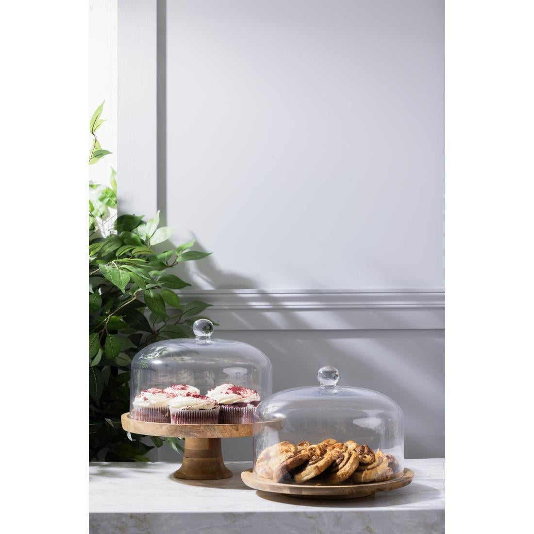 Olympia Revolving Cake Stand Mango Wood 330mm (330(Ø)x40(H)mm | Material: Mango Wood) • PAS-HY756
