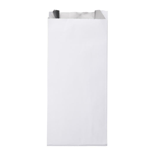Fiesta Recyclable Foil Lined Paper Bags 250x100x45mm (500 Pack) (Foil lining keeps food warm & fresh. Pack quantity: 500. Paper weight: 73gsm) • PAS-HY772