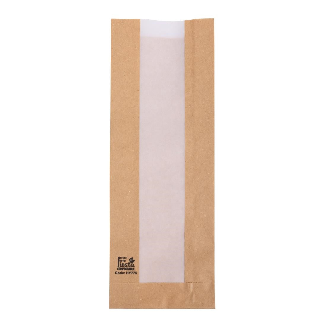 Fiesta Compostable Baguette Bags with Glassine Window 300x100x60mm ( 1000 Pack) (300(L)x100(W)x60(D)mm. Pack Quantity: 1000. FSC Recycled) • PAS-HY775