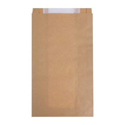 Fiesta Compostable Bread Bags with Glassine Window 320x180x40mm ( 1000 Pack) (320(L)x180(W)x40(D)mm. Pack Quantity: 1000.) • PAS-HY776