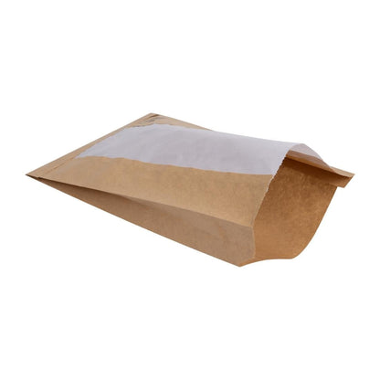 Fiesta Compostable Bread Bags with Glassine Window 320x180x40mm ( 1000 Pack) (320(L)x180(W)x40(D)mm. Pack Quantity: 1000.) • PAS-HY776
